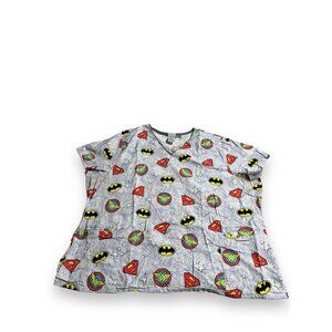 DC Justice League Cotton Short Sleeve Scrub Top Women's Size 3X